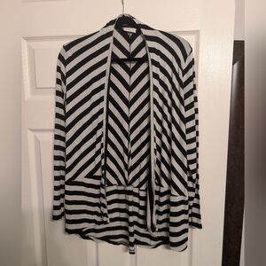 Chico's Striped Black and White Cardigan